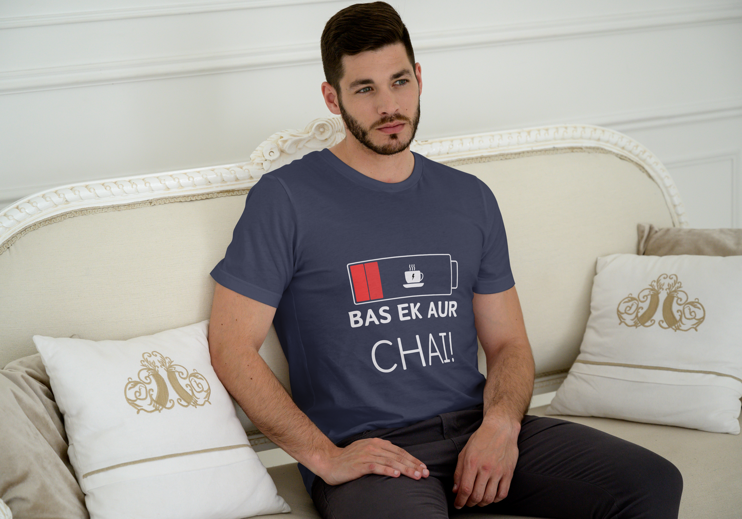 GRAPHIC PRINTED CLASSIC CREW TSHIRT - BAS EK CHAI