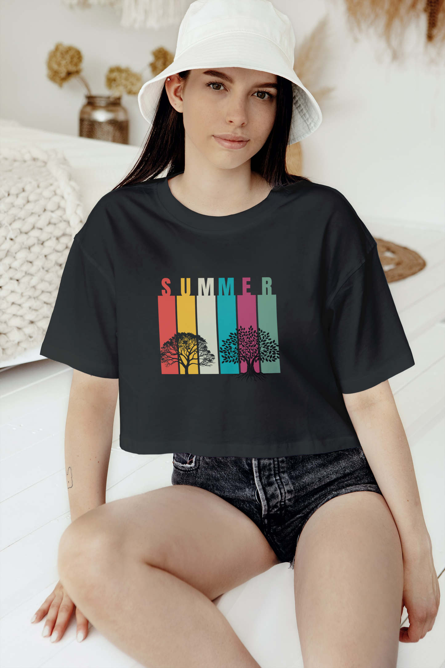 GRAPHIC PRINTED CROP TOP - SUMMER