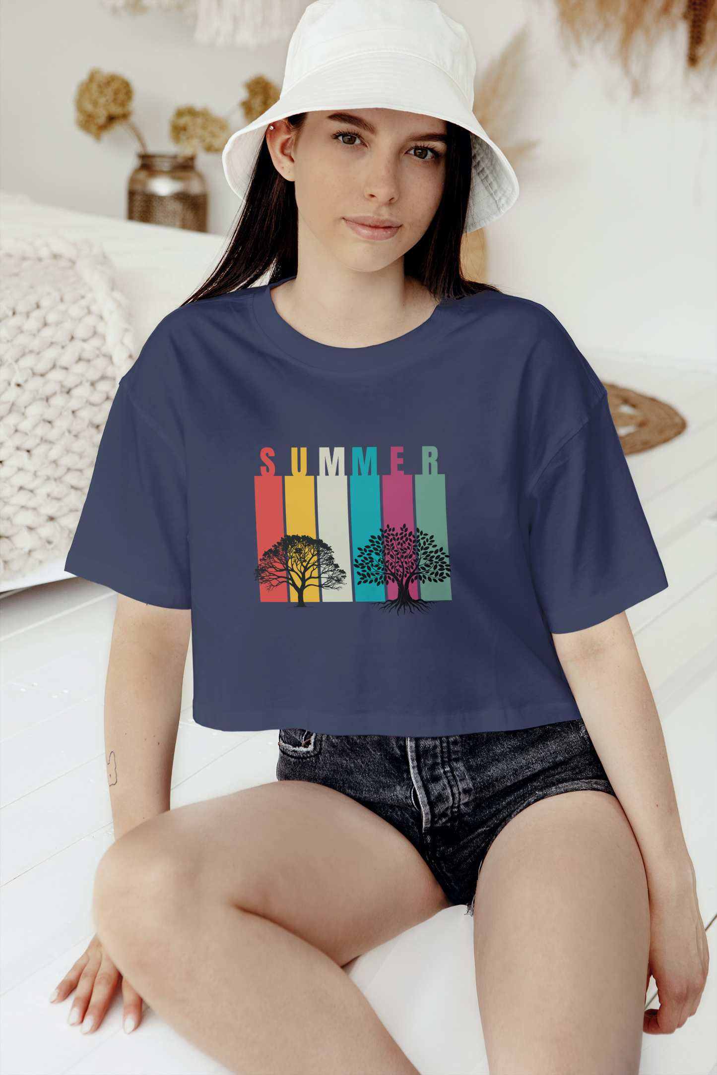 GRAPHIC PRINTED CROP TOP - SUMMER