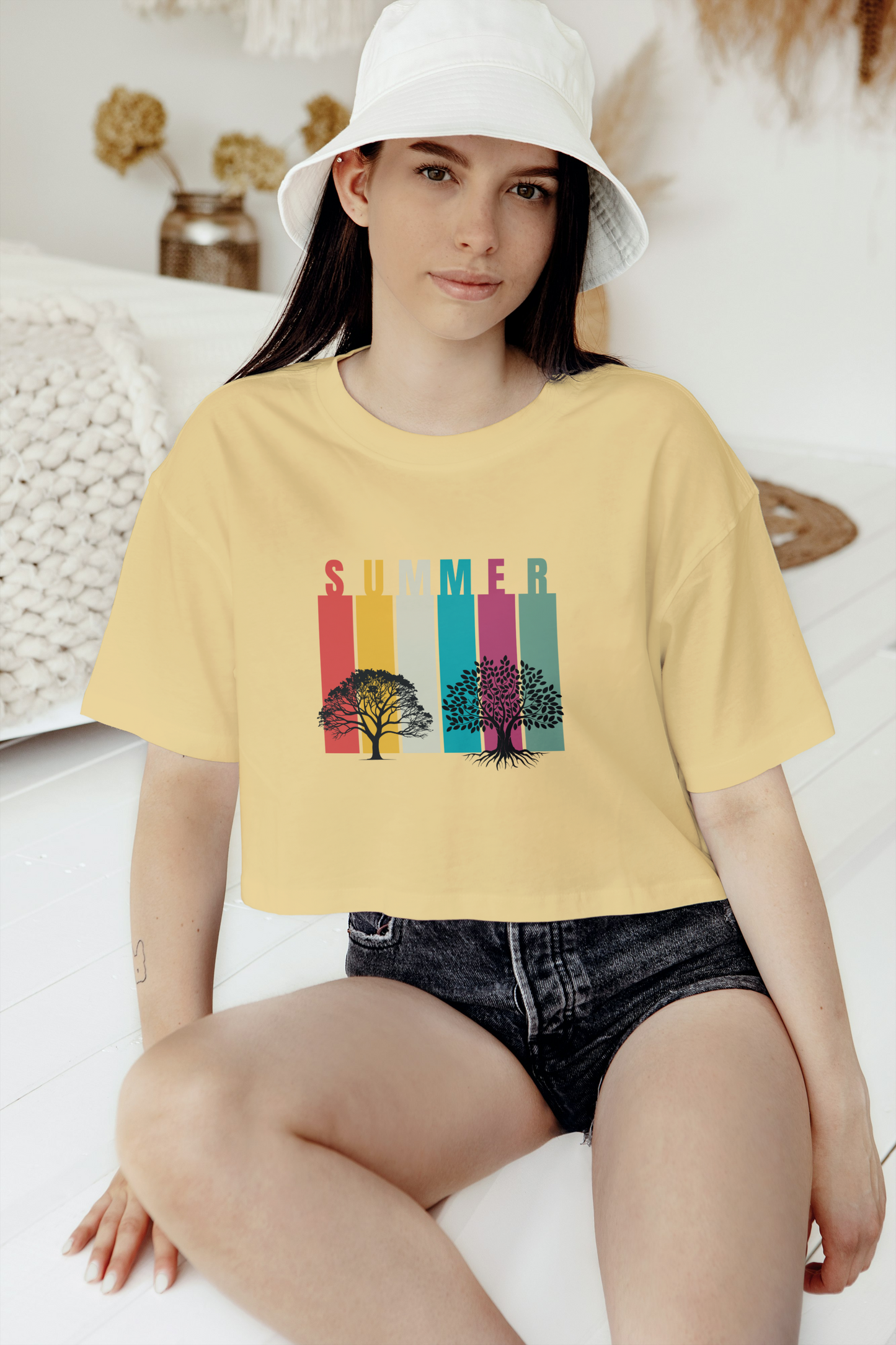 GRAPHIC PRINTED CROP TOP - SUMMER