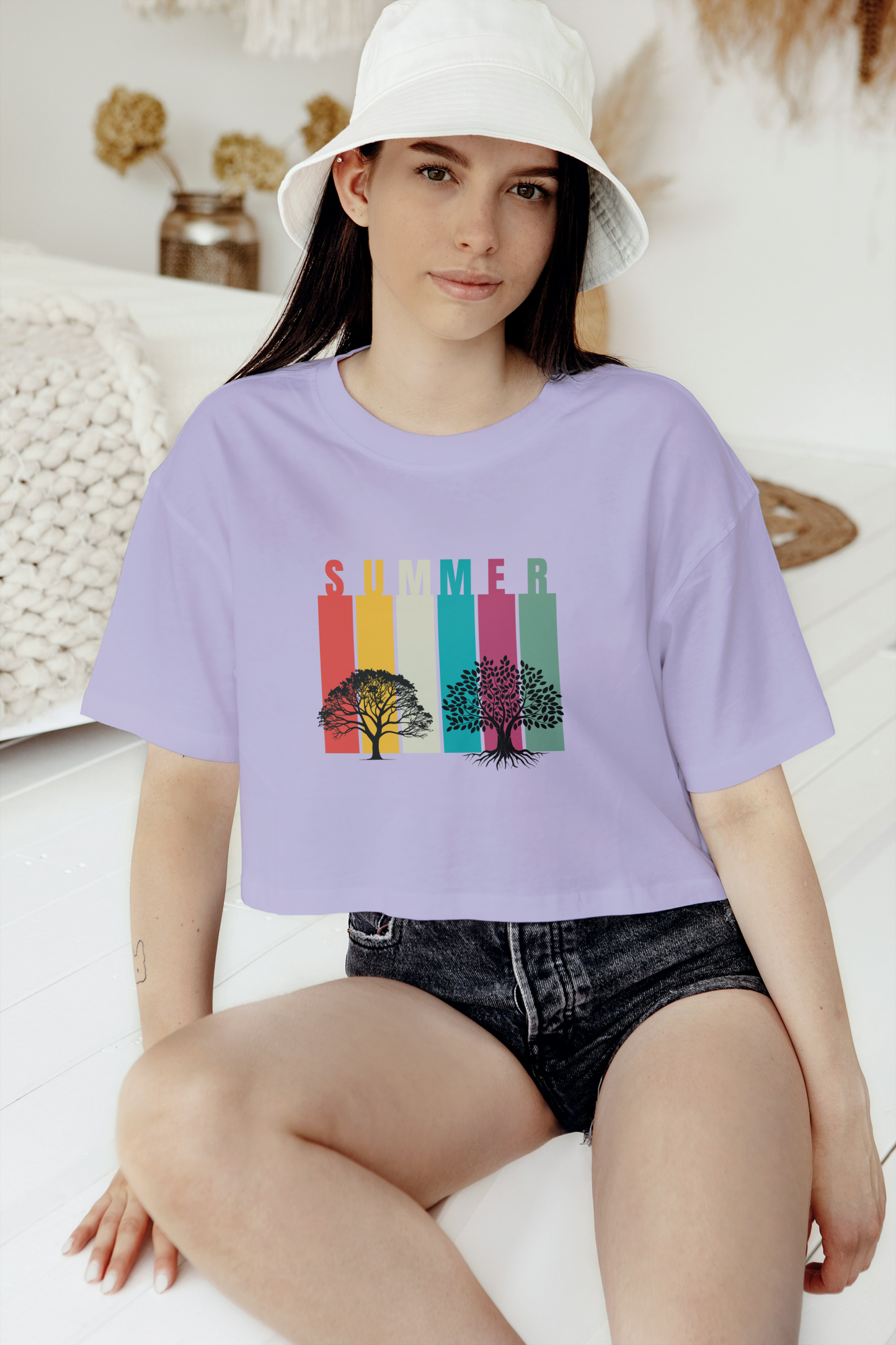 GRAPHIC PRINTED CROP TOP - SUMMER