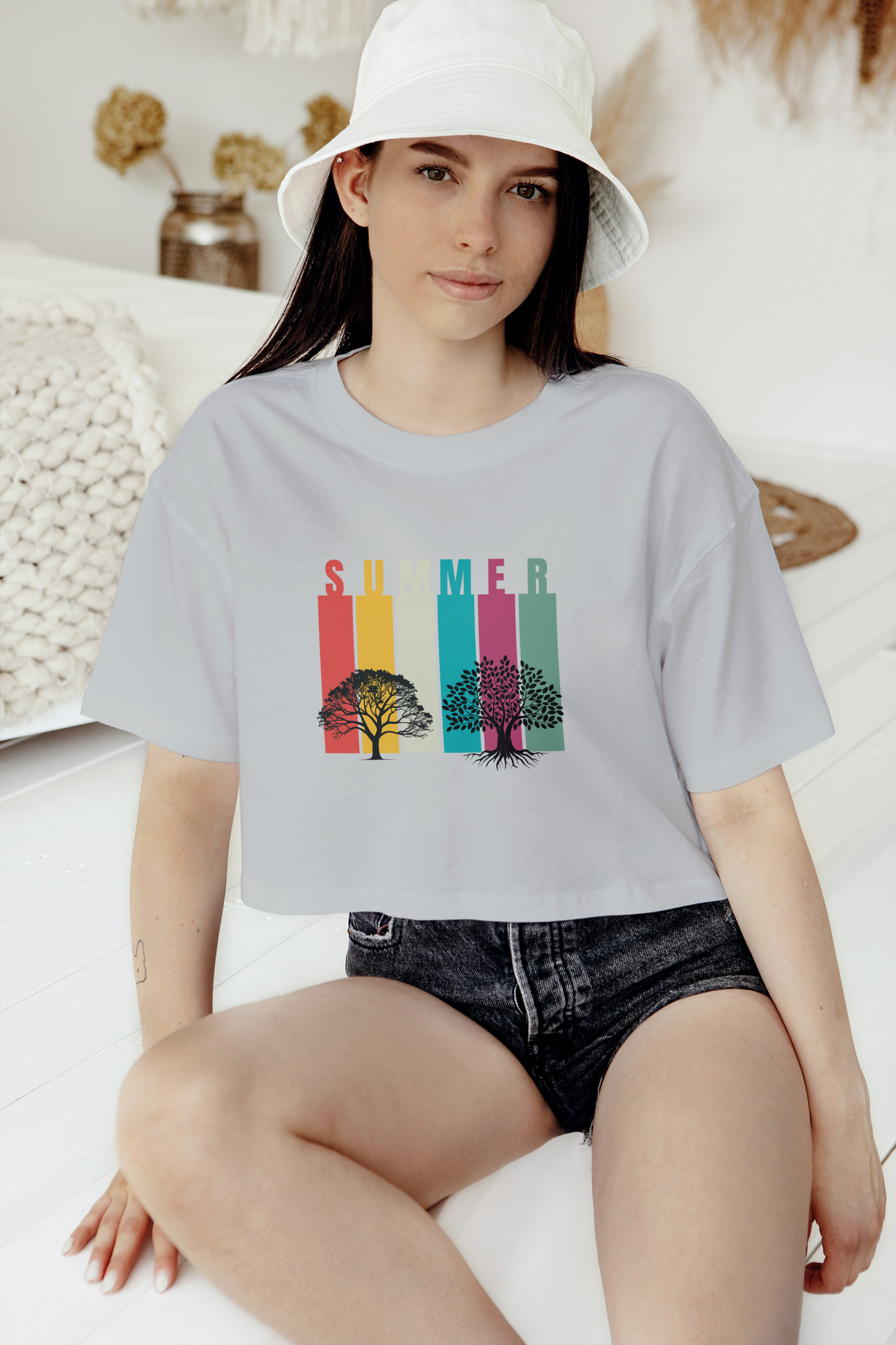 GRAPHIC PRINTED CROP TOP - SUMMER