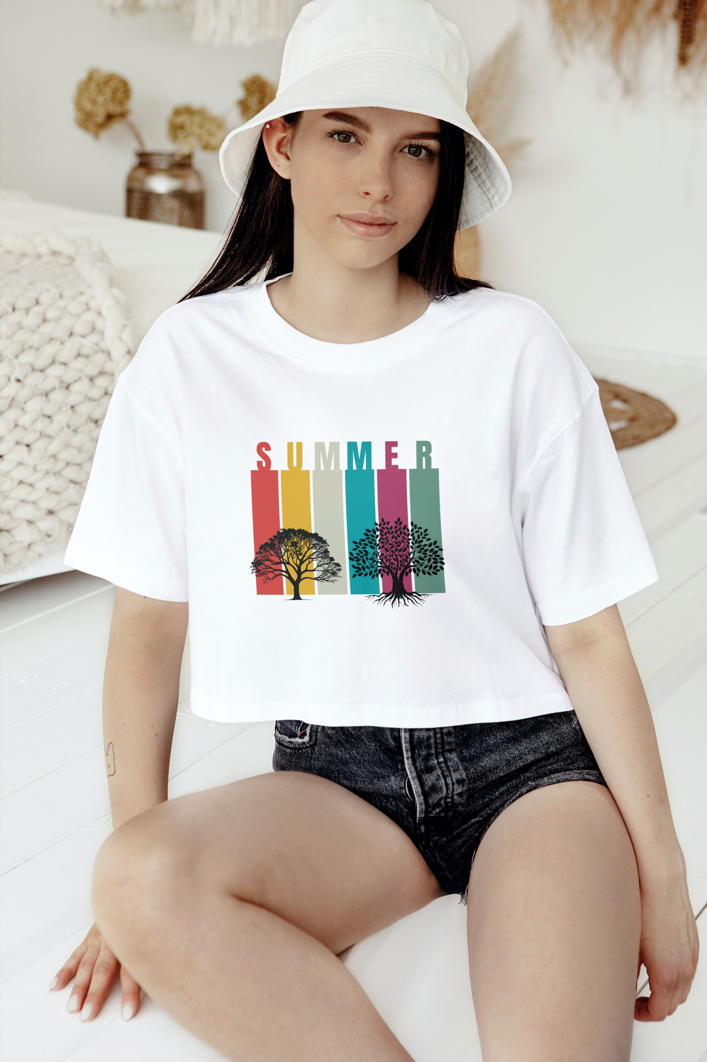 GRAPHIC PRINTED CROP TOP - SUMMER