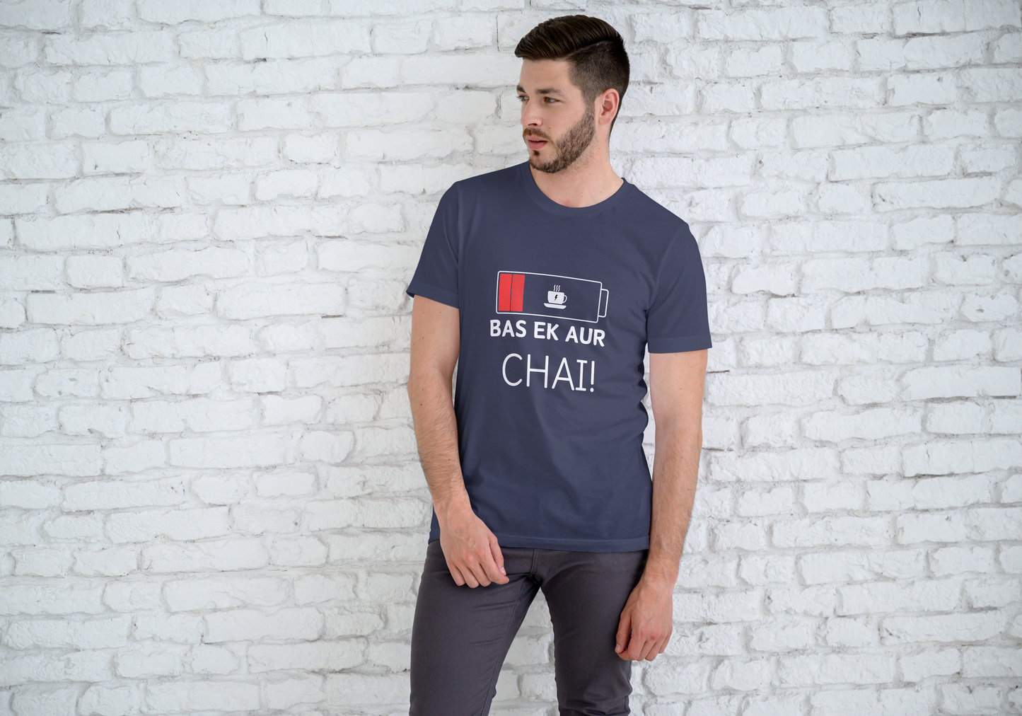 GRAPHIC PRINTED CLASSIC CREW TSHIRT - BAS EK CHAI