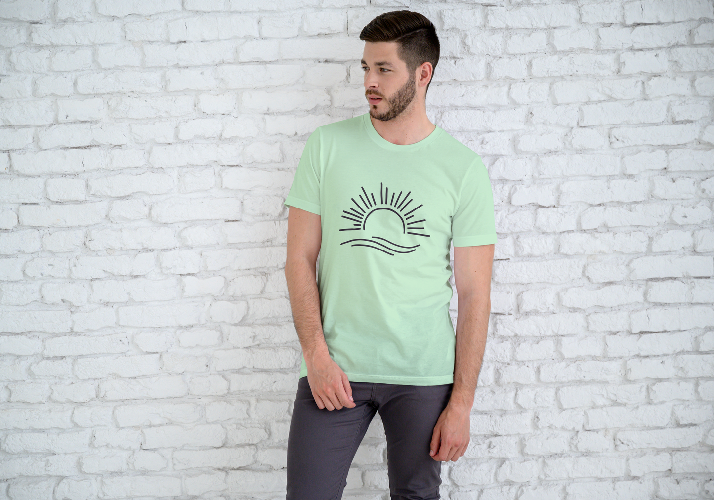 GRAPHIC PRINTED CLASSIC CREW TSHIRT - SUNRISE