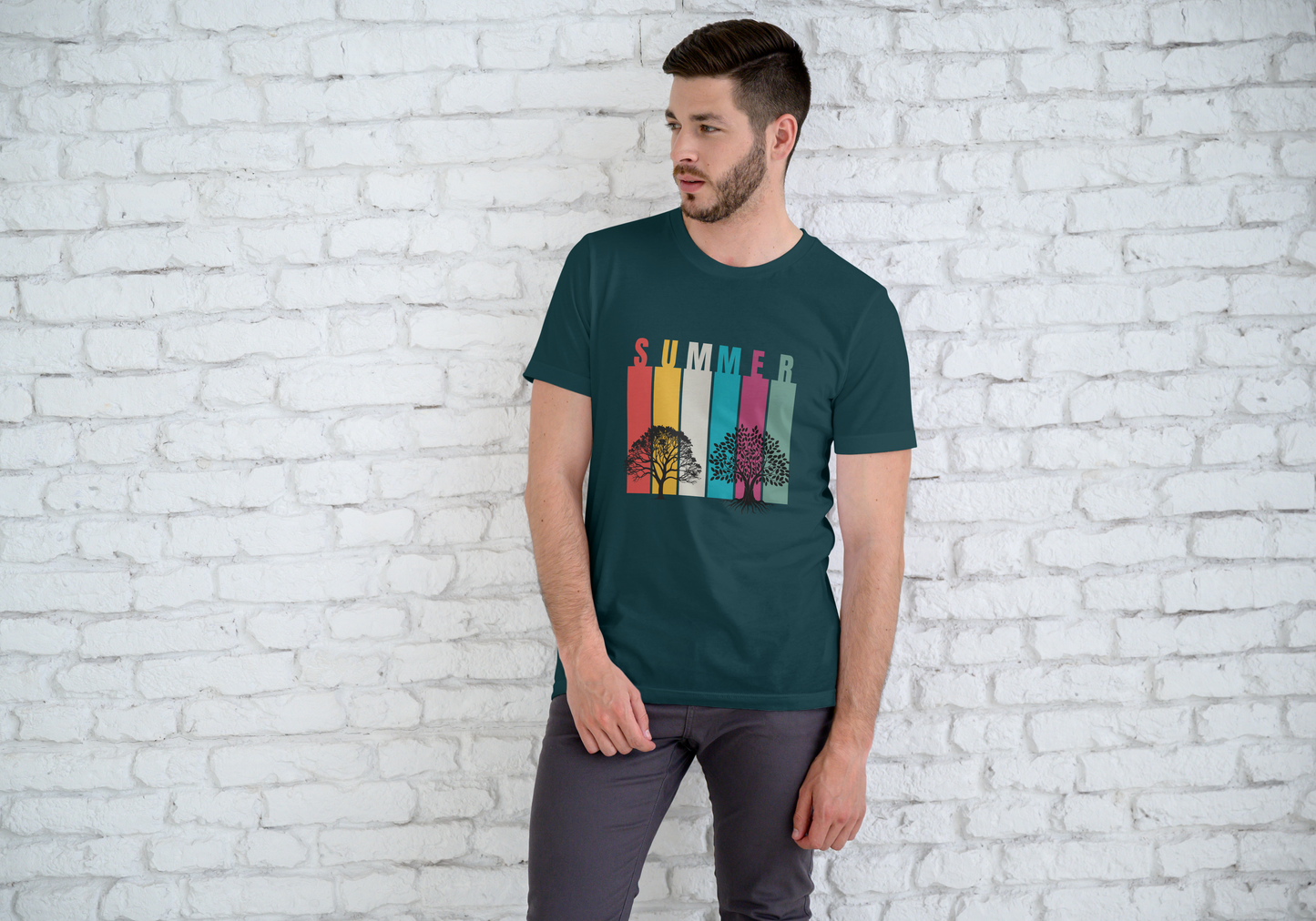 GRAPHIC PRINTED CLASSIC CREW TSHIRT - SUMMER
