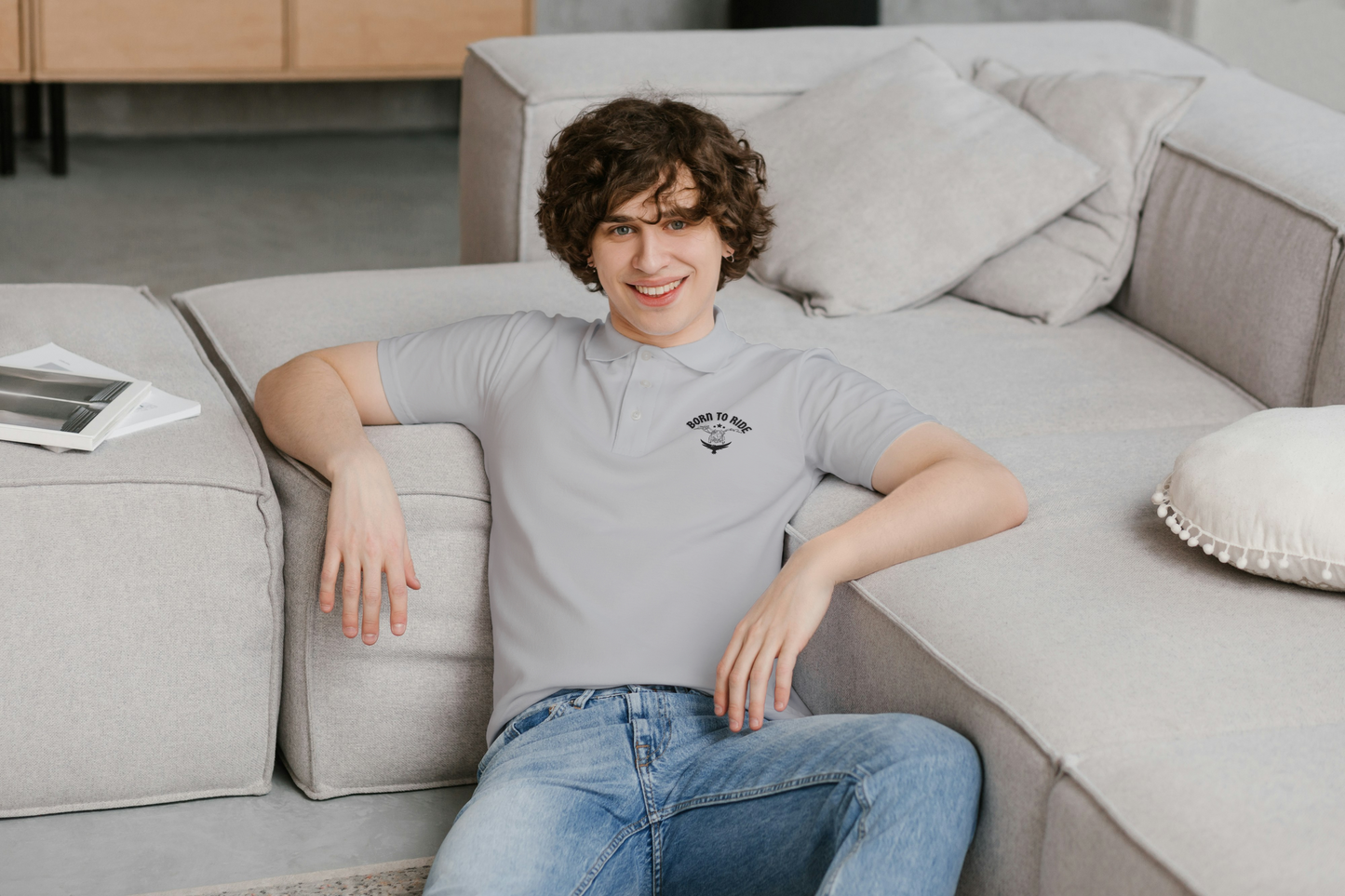 SOLID POLO NECK TSHIRT