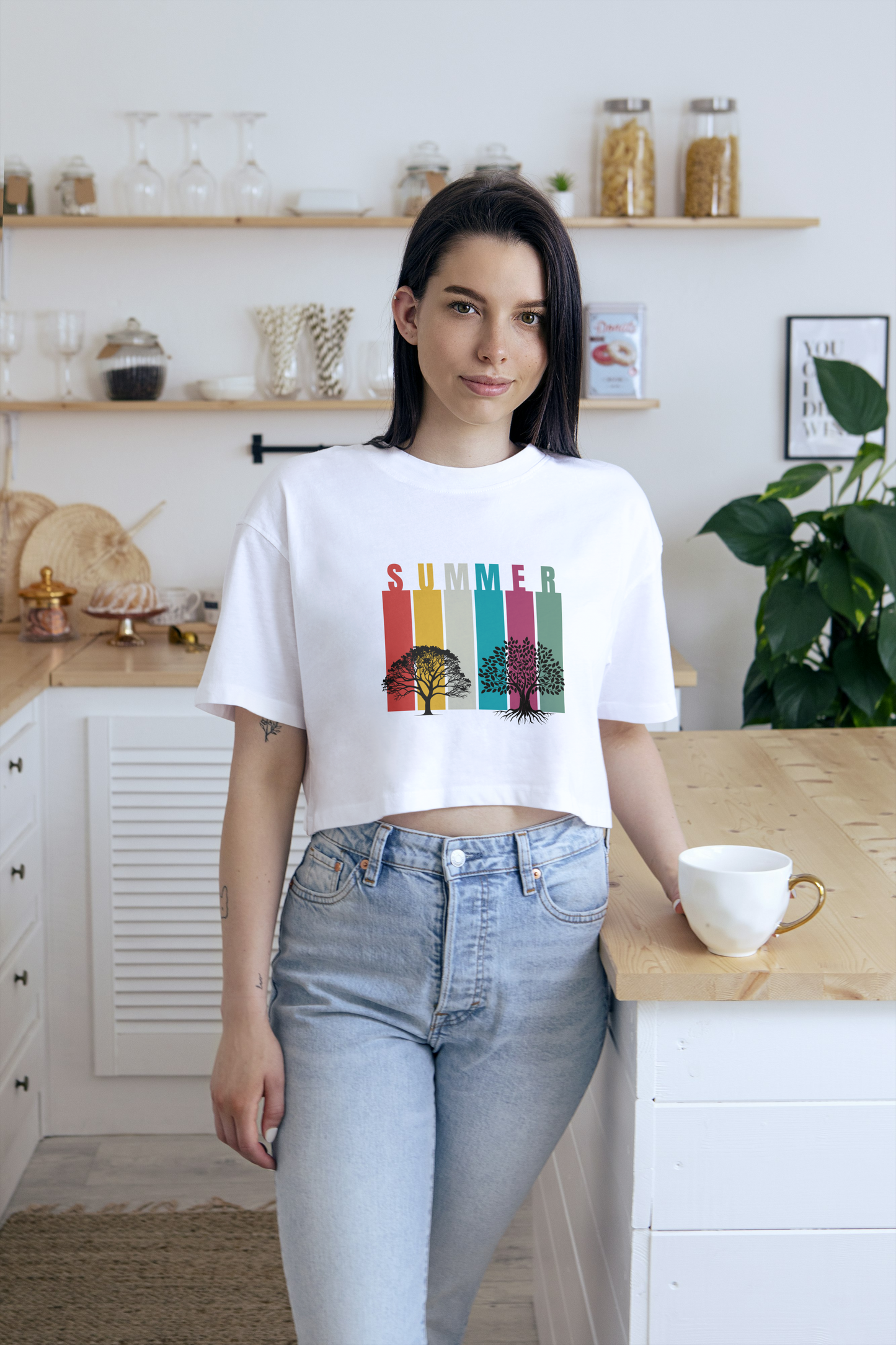 GRAPHIC PRINTED CROP TOP - SUMMER