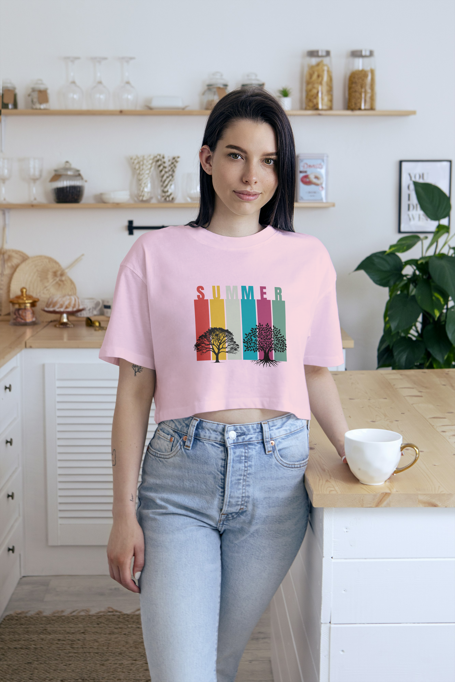 GRAPHIC PRINTED CROP TOP - SUMMER
