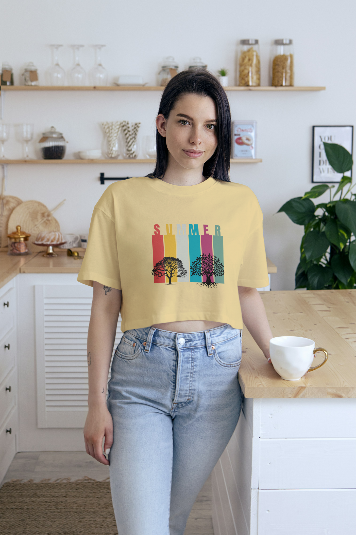 GRAPHIC PRINTED CROP TOP - SUMMER