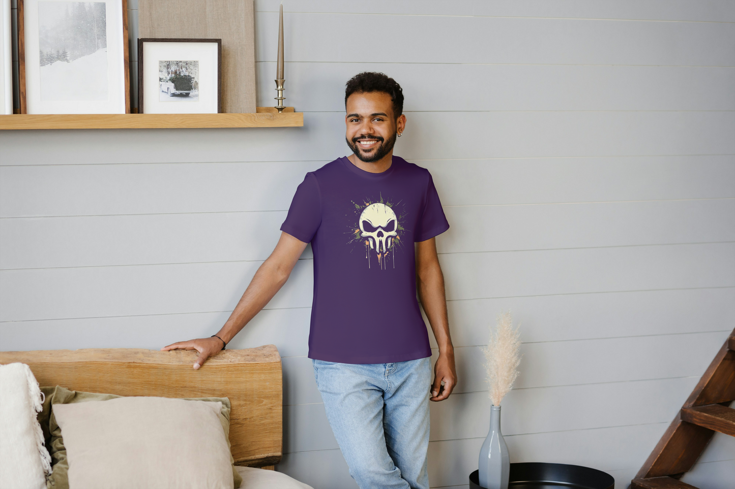 GRAPHIC PRINTED CLASSIC CREW TSHIRT - SKULL DUNDER
