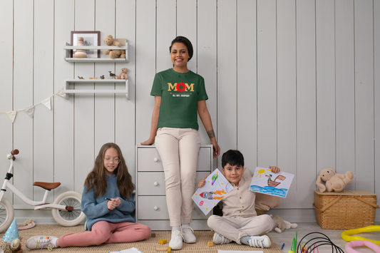 GRAPHIC PRINTED CLASSIC CREW TSHIRT - MOM ALL DAY EVERYDAY