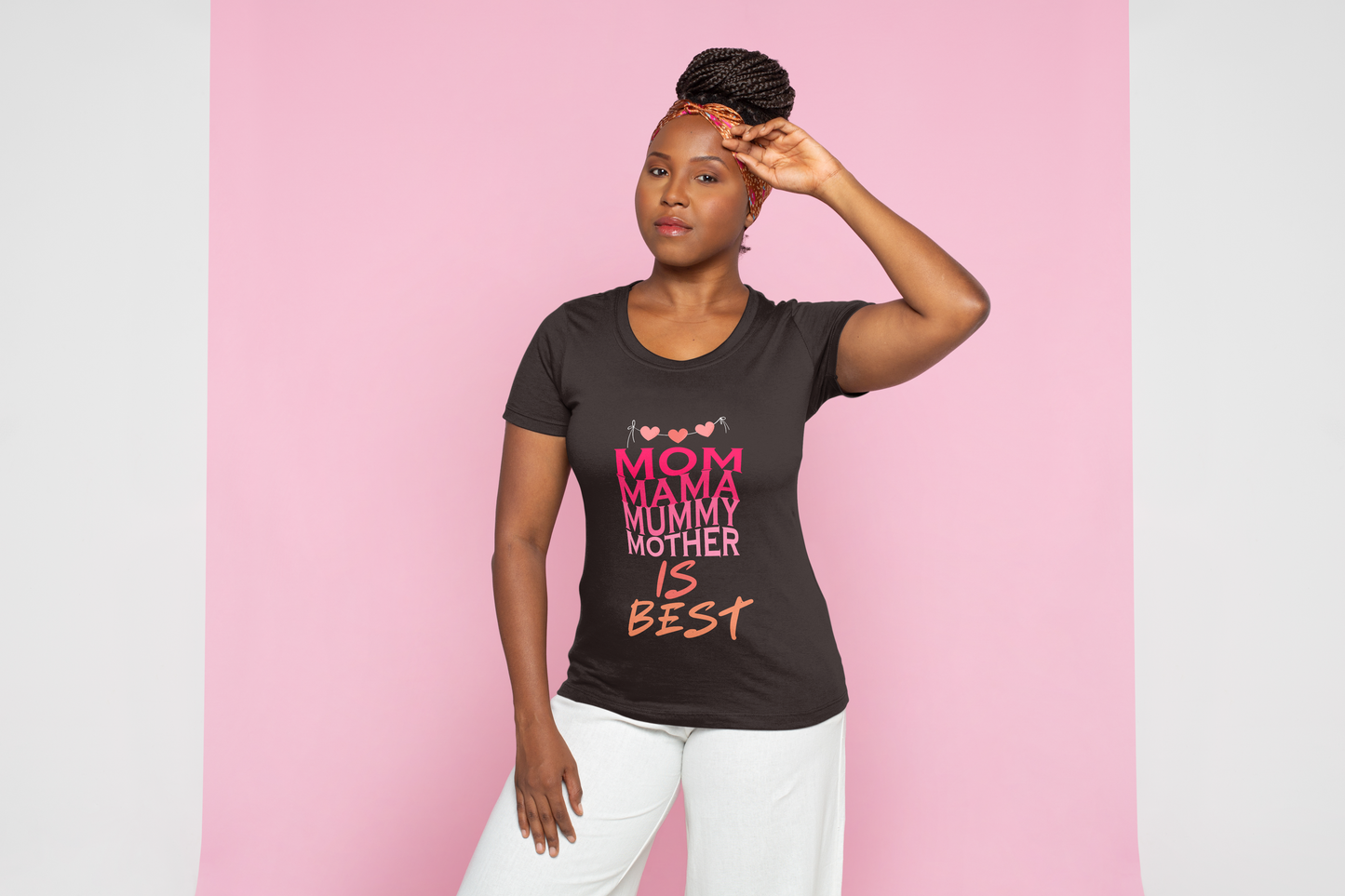GRAPHIC PRINTED CLASSIC CREW TSHIRT -  MOM , MAMA, MUMMY,MOTHER is BEST