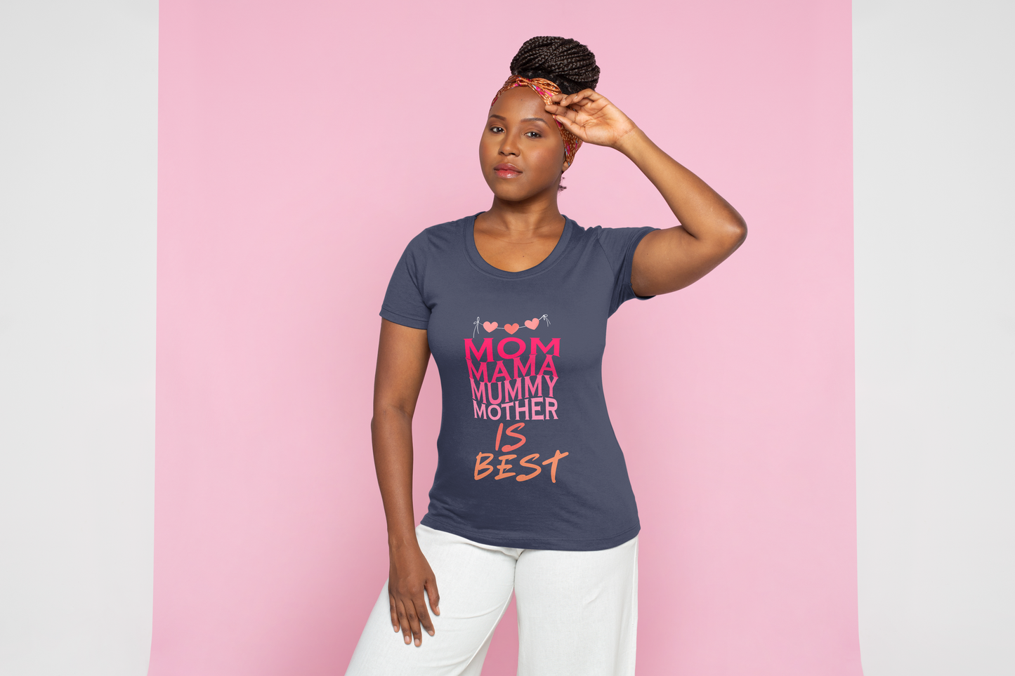 GRAPHIC PRINTED CLASSIC CREW TSHIRT -  MOM , MAMA, MUMMY,MOTHER is BEST