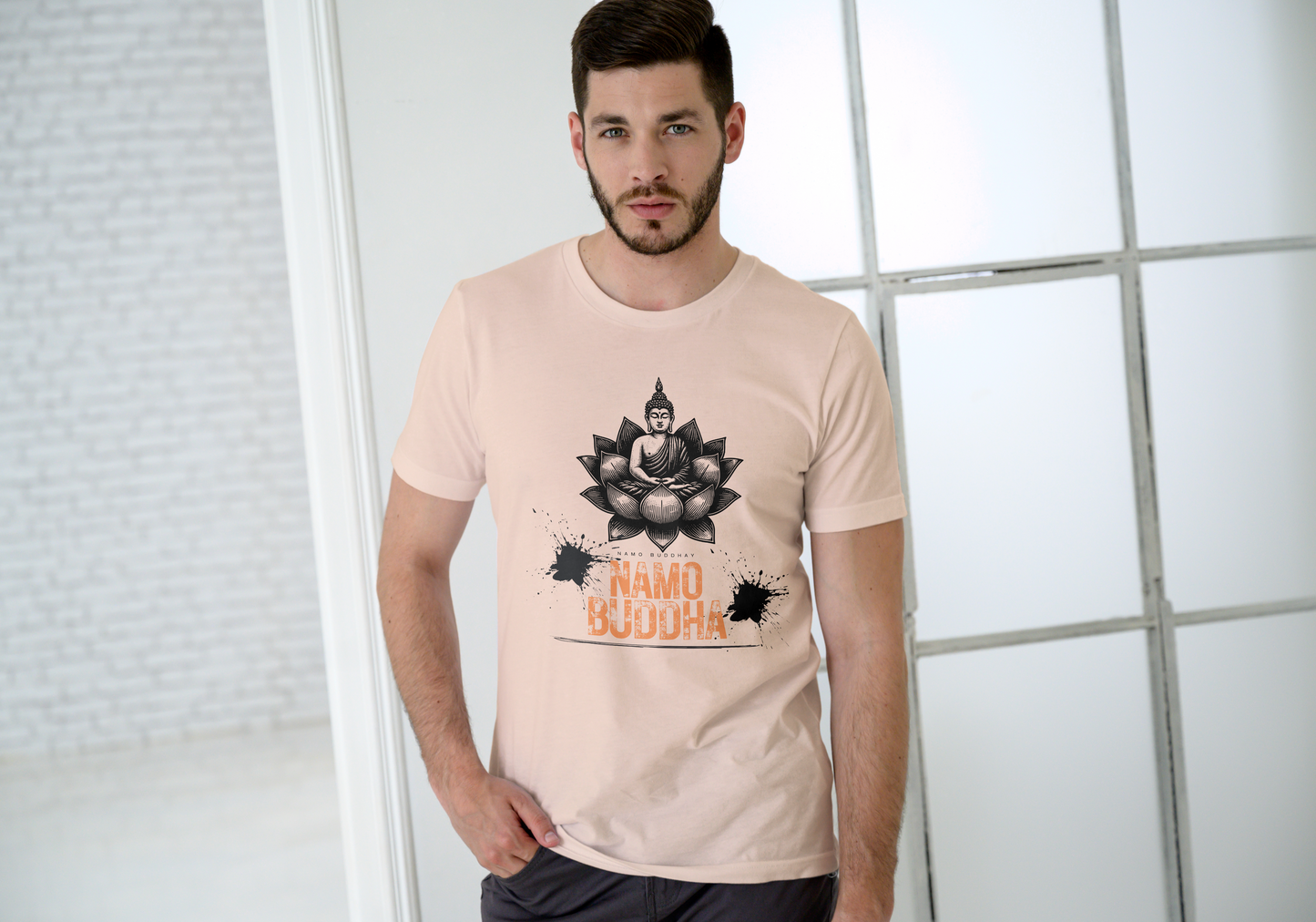 GRAPHIC PRINTED CLASSIC CREW TSHIRT - NAMO BUDDHA