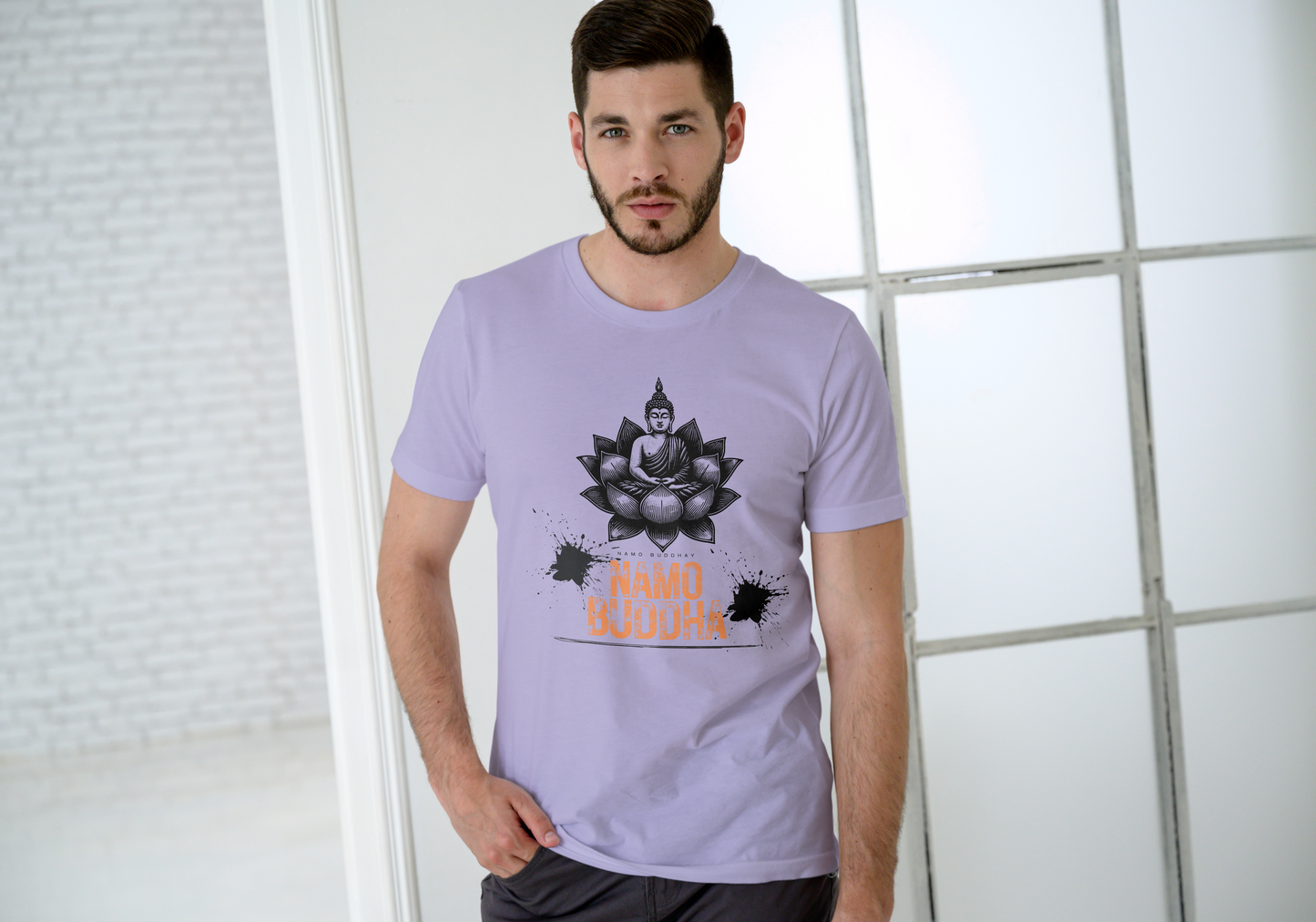 GRAPHIC PRINTED CLASSIC CREW TSHIRT - NAMO BUDDHA
