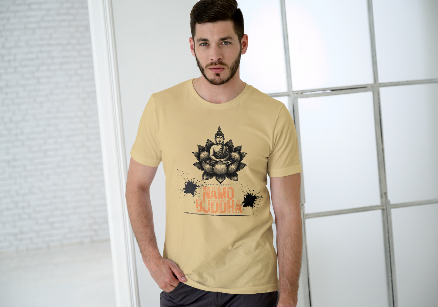 GRAPHIC PRINTED CLASSIC CREW TSHIRT - NAMO BUDDHA