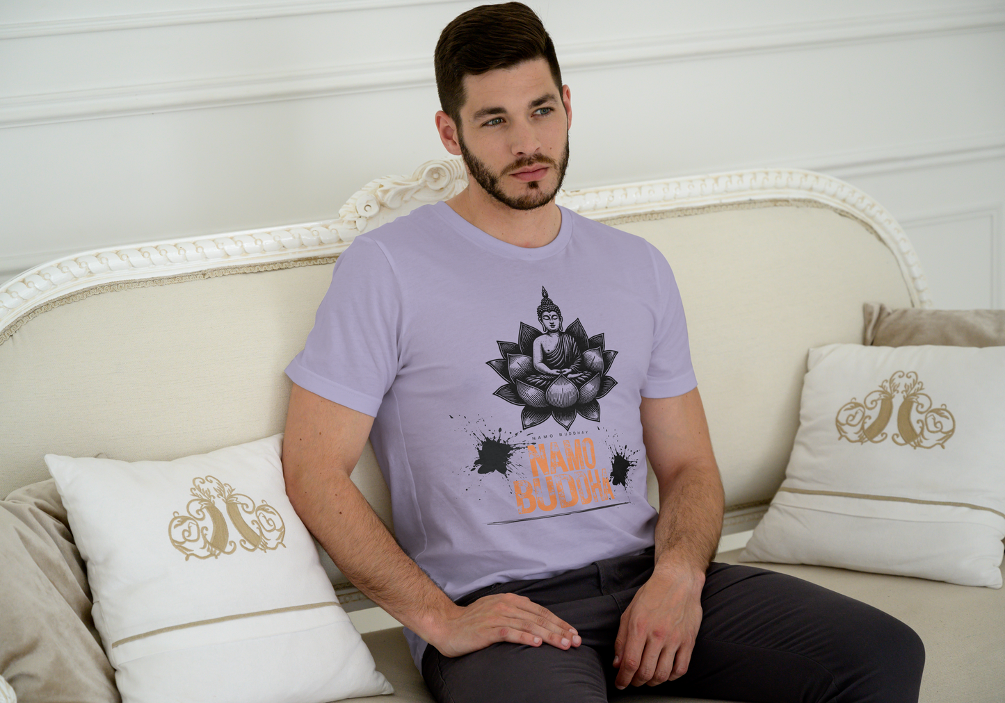 GRAPHIC PRINTED CLASSIC CREW TSHIRT - NAMO BUDDHA