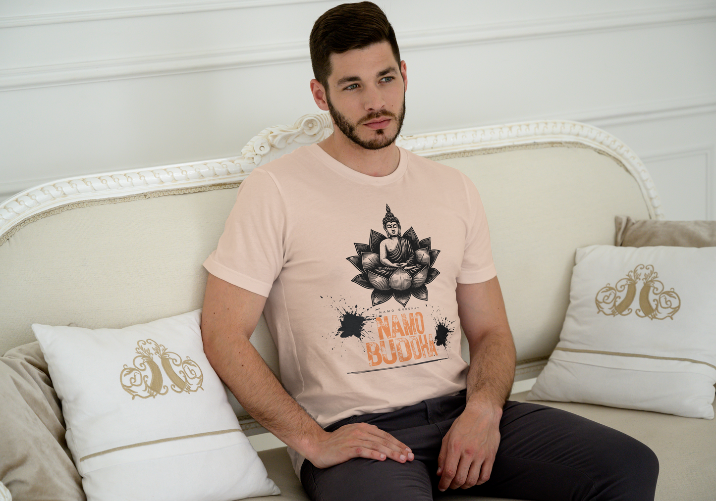 GRAPHIC PRINTED CLASSIC CREW TSHIRT - NAMO BUDDHA