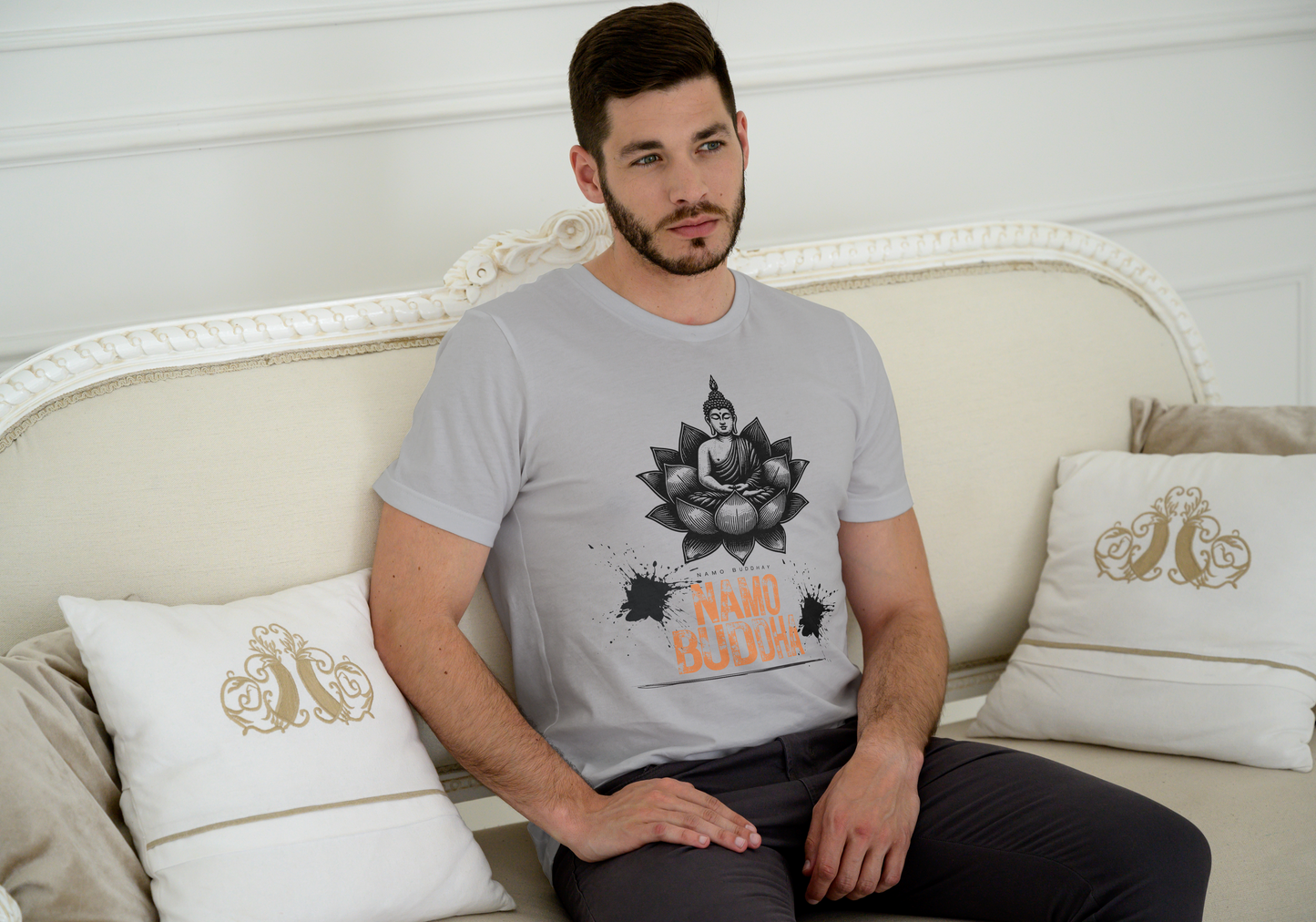 GRAPHIC PRINTED CLASSIC CREW TSHIRT - NAMO BUDDHA