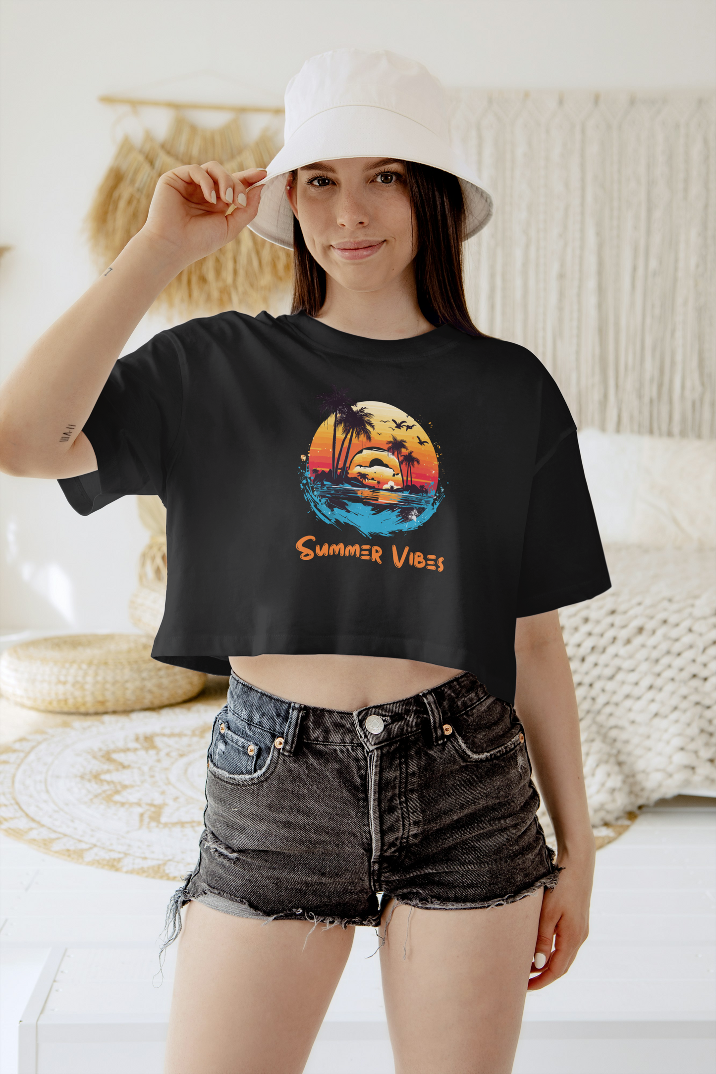 GRAPHIC PRINTED CROP TOP - SUMMER VIBES