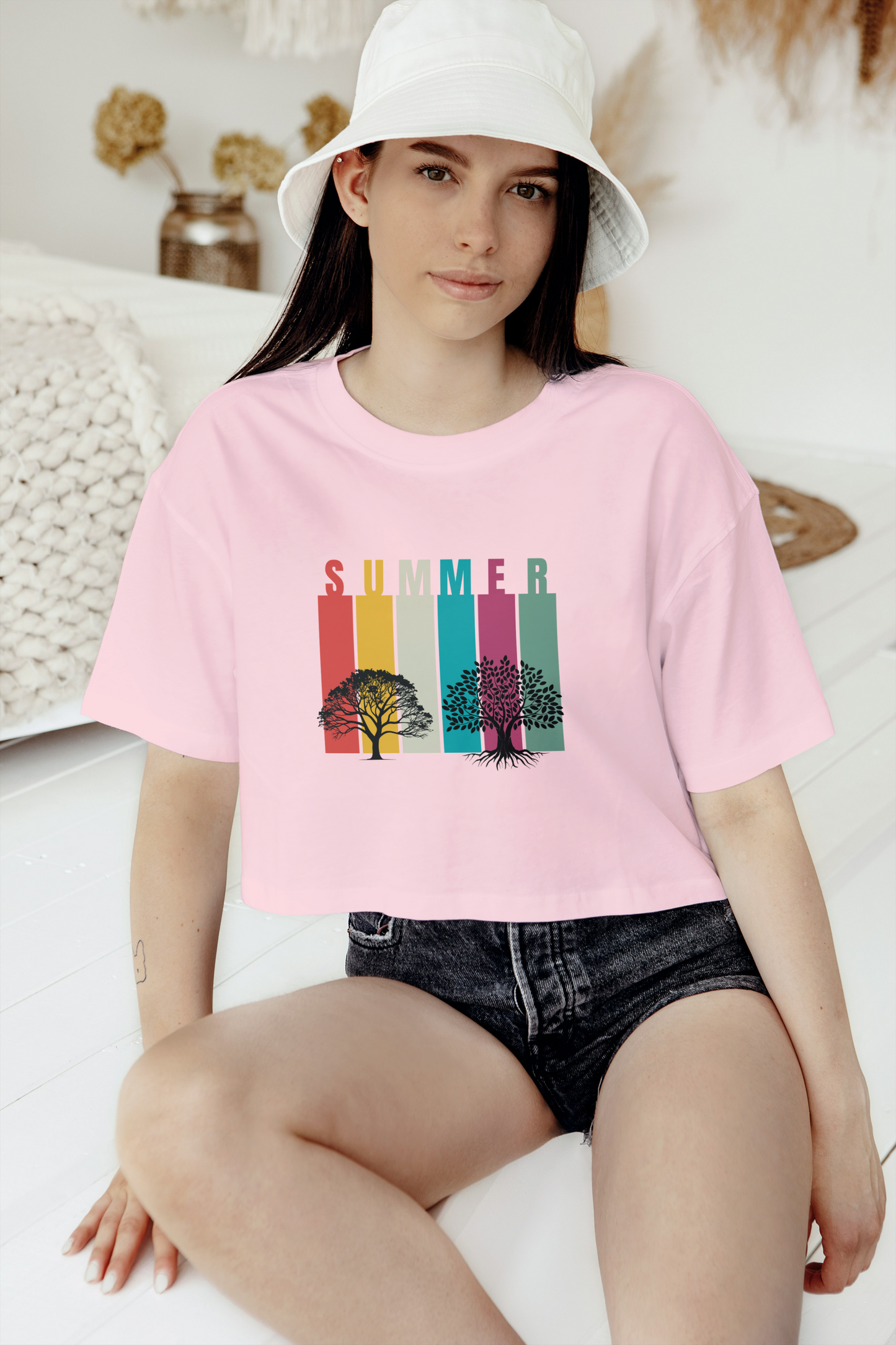 GRAPHIC PRINTED CROP TOP - SUMMER