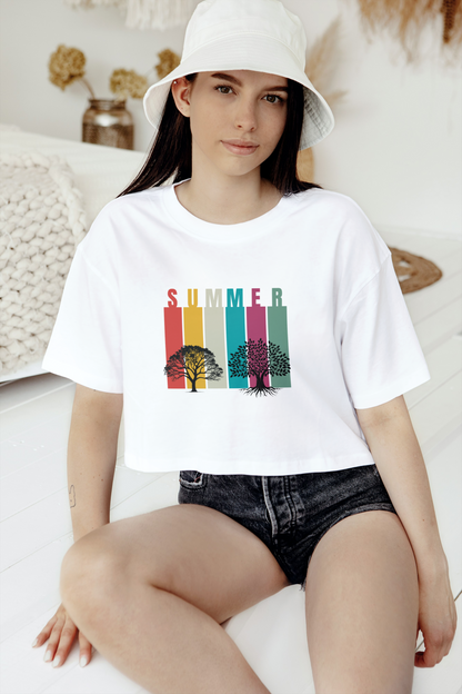 GRAPHIC PRINTED CROP TOP - SUMMER