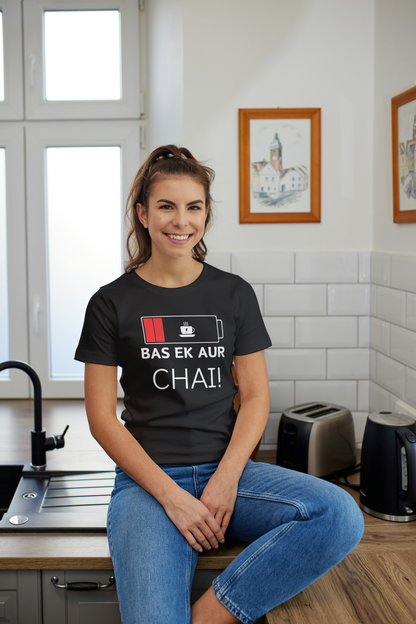 GRAPHIC PRINTED CLASSIC CREW TSHIRT - BAS EK AUR CHAI