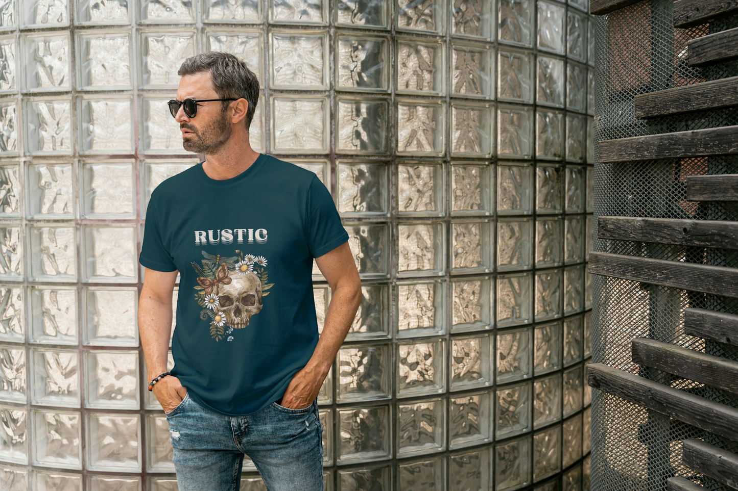 GRAPHIC PRINTED CLASSIC CREW TSHIRT - RUSTIC