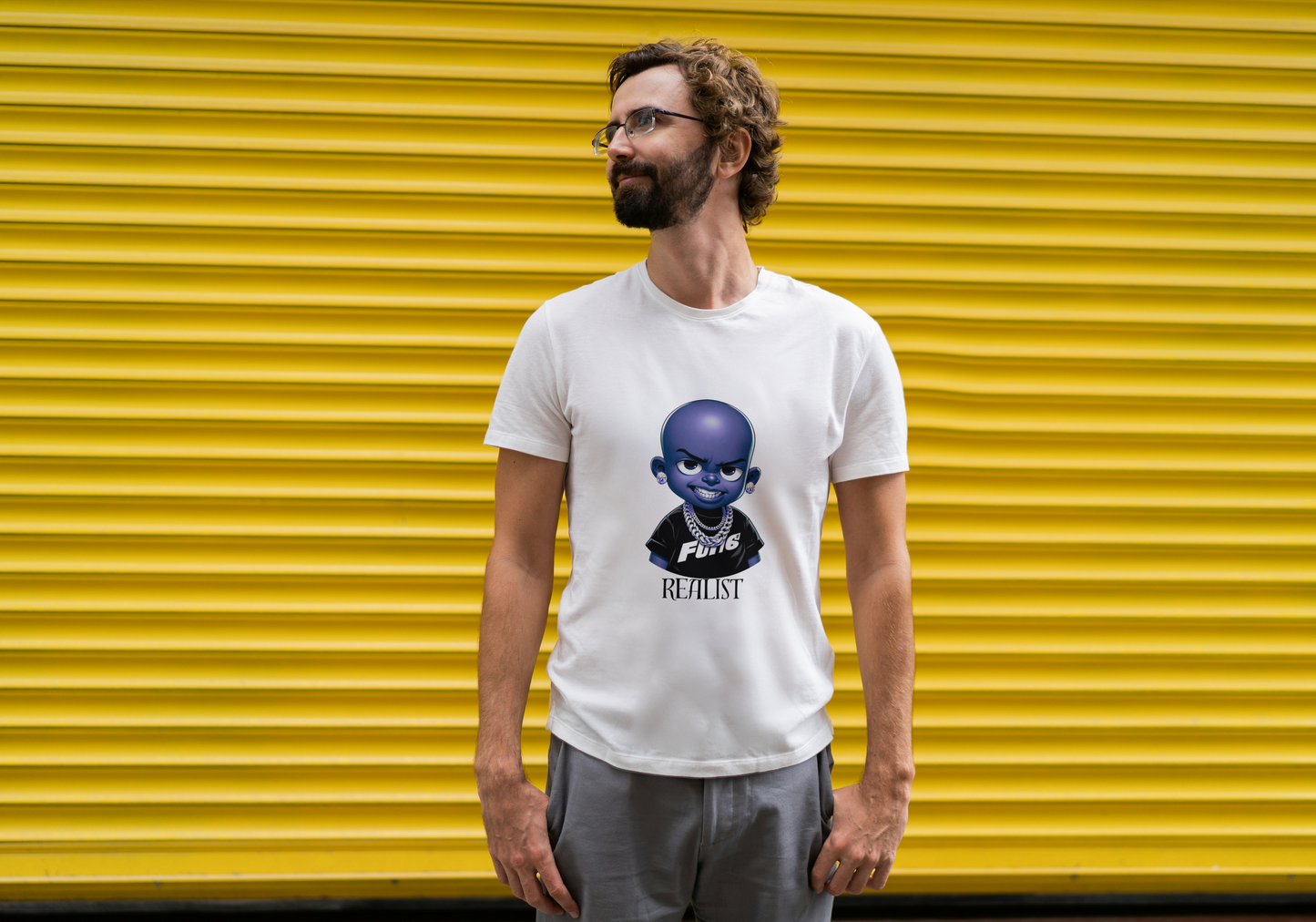 GRAPHIC PRINTED CLASSIC CREW TSHIRT - THE REALIST