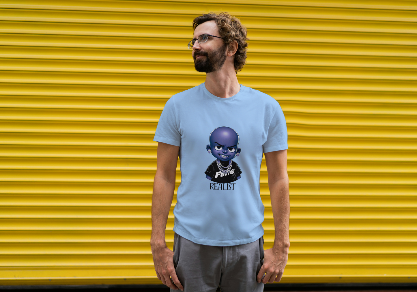 GRAPHIC PRINTED CLASSIC CREW TSHIRT - THE REALIST