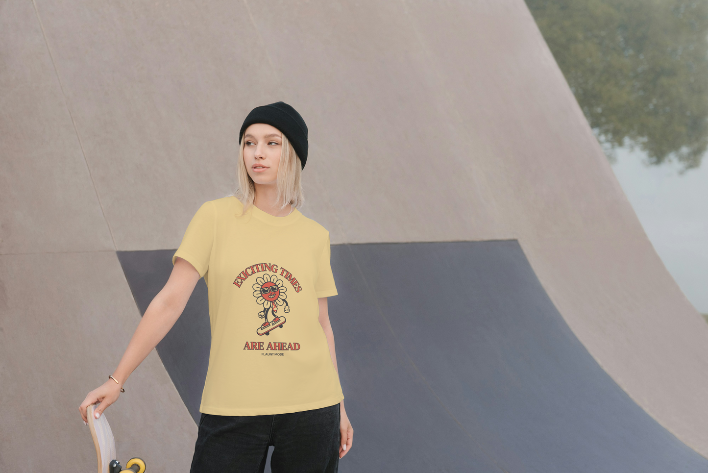 GRAPHIC PRINTED CLASSIC CREW TSHIRT - EXCITING TIMES ARE AHEAD