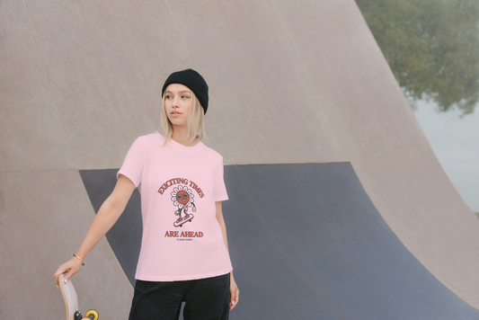 GRAPHIC PRINTED CLASSIC CREW TSHIRT - EXCITING TIMES ARE AHEAD