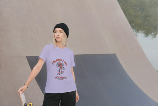 GRAPHIC PRINTED CLASSIC CREW TSHIRT - EXCITING TIMES ARE AHEAD