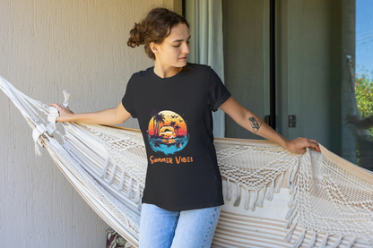 GRAPHIC PRINTED CLASSIC CREW TSHIRT - SUMMER VIBES