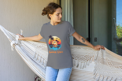 GRAPHIC PRINTED CLASSIC CREW TSHIRT - SUMMER VIBES
