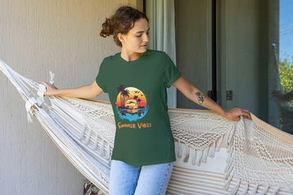 GRAPHIC PRINTED CLASSIC CREW TSHIRT - SUMMER VIBES