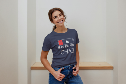 GRAPHIC PRINTED CLASSIC CREW TSHIRT - BAS EK AUR CHAI