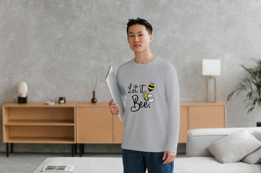 GRAPHIC PRINTED FULL SLEVEES TSHIRT FOR MEN - LET IT BEE