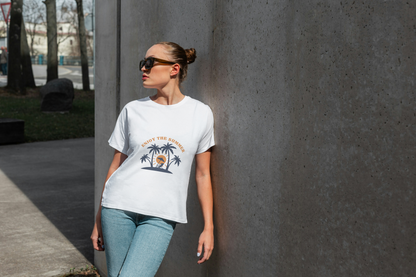 GRAPHIC PRINTED CLASSIC CREW TSHIRT - ENJOY THE SUMMER