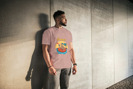 GRAPHIC PRINTED CLASSIC CREW TSHIRT - SUMMER SALT LICKED MEMORIES