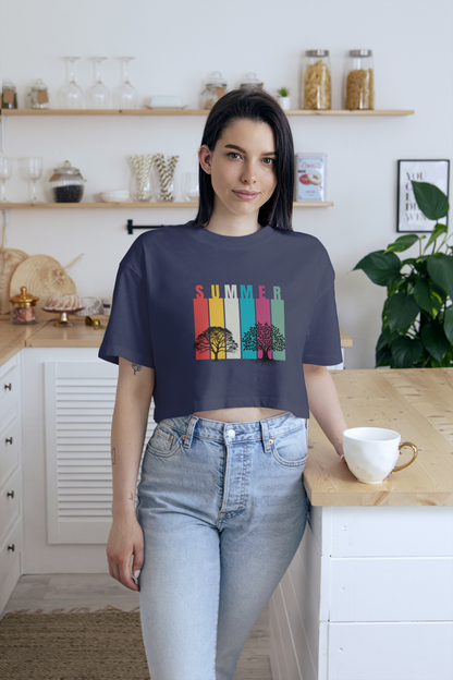 GRAPHIC PRINTED CROP TOP - SUMMER