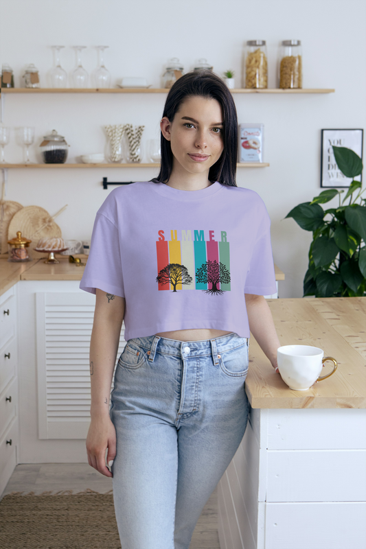 GRAPHIC PRINTED CROP TOP - SUMMER