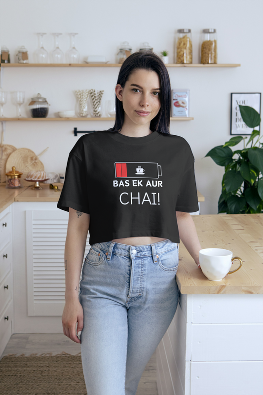 GRAPHIC PRINTED CROP TOP - BAS EK AUR CHAI
