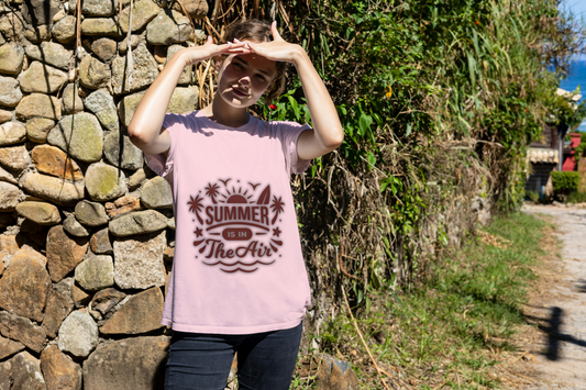 GRAPHIC PRINTED CLASSIC CREW TSHIRT - SUMMER IS IN THE AIR