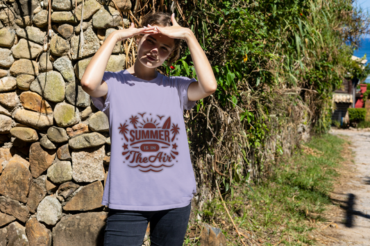GRAPHIC PRINTED CLASSIC CREW TSHIRT - SUMMER IS IN THE AIR